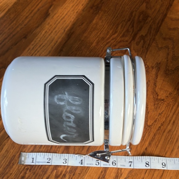 OGGI WHITE BLACK & SILVER AIRTIGHT CANISTERS IN GOOD USED CONDITION - Picture 6 of 12
